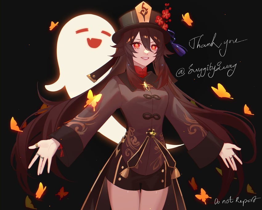 hu tao and boo tao (genshin impact) drawn by jesse_(pixiv34586727)