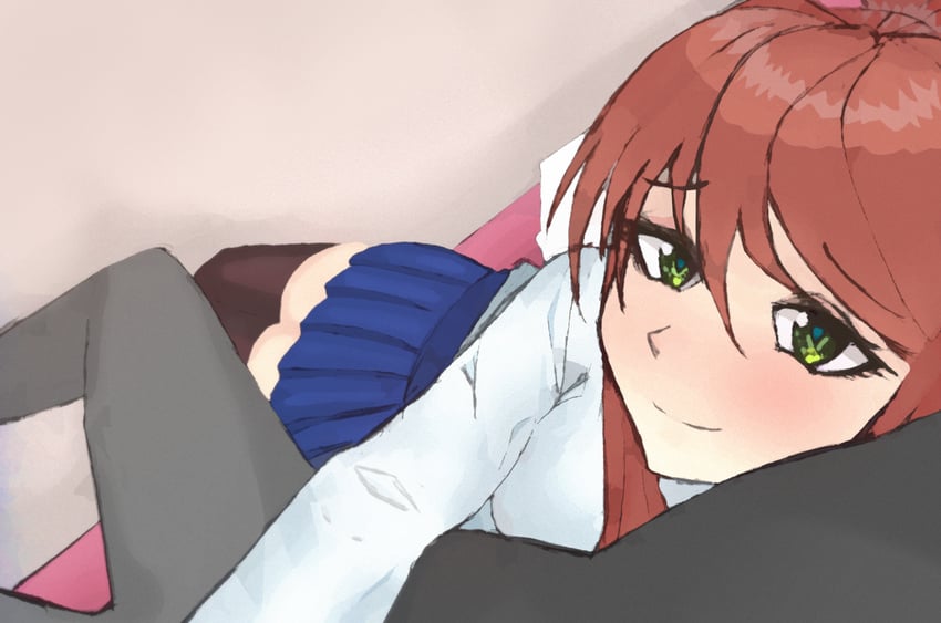 monika and protagonist (doki doki literature club) drawn by user_xrcd3847