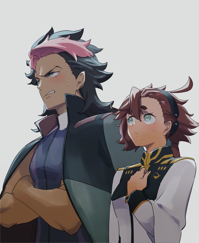 suletta mercury and guel jeturk (gundam and 1 more) drawn by mekkichi