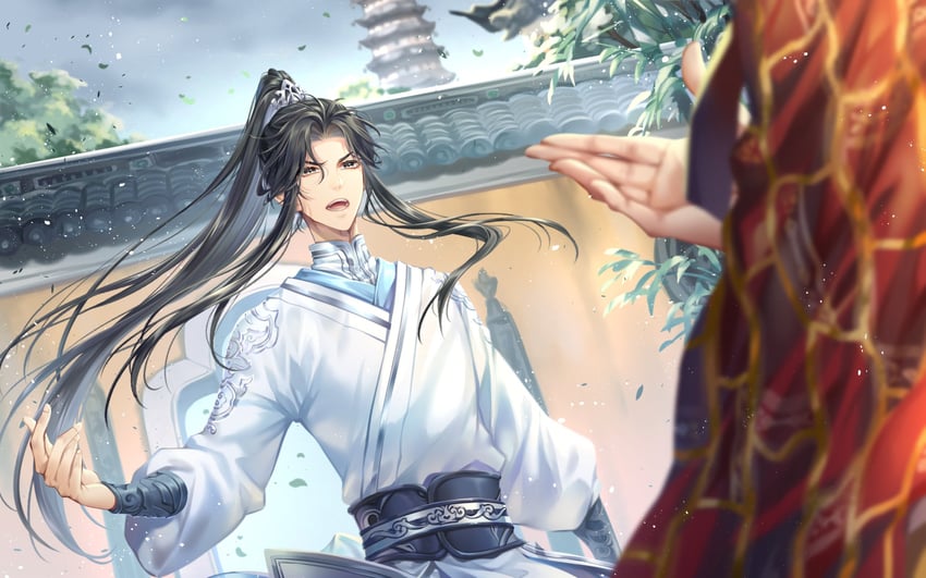 chu wanning and huaizui (erha he ta de bai mao shizun) drawn by kingchenxi