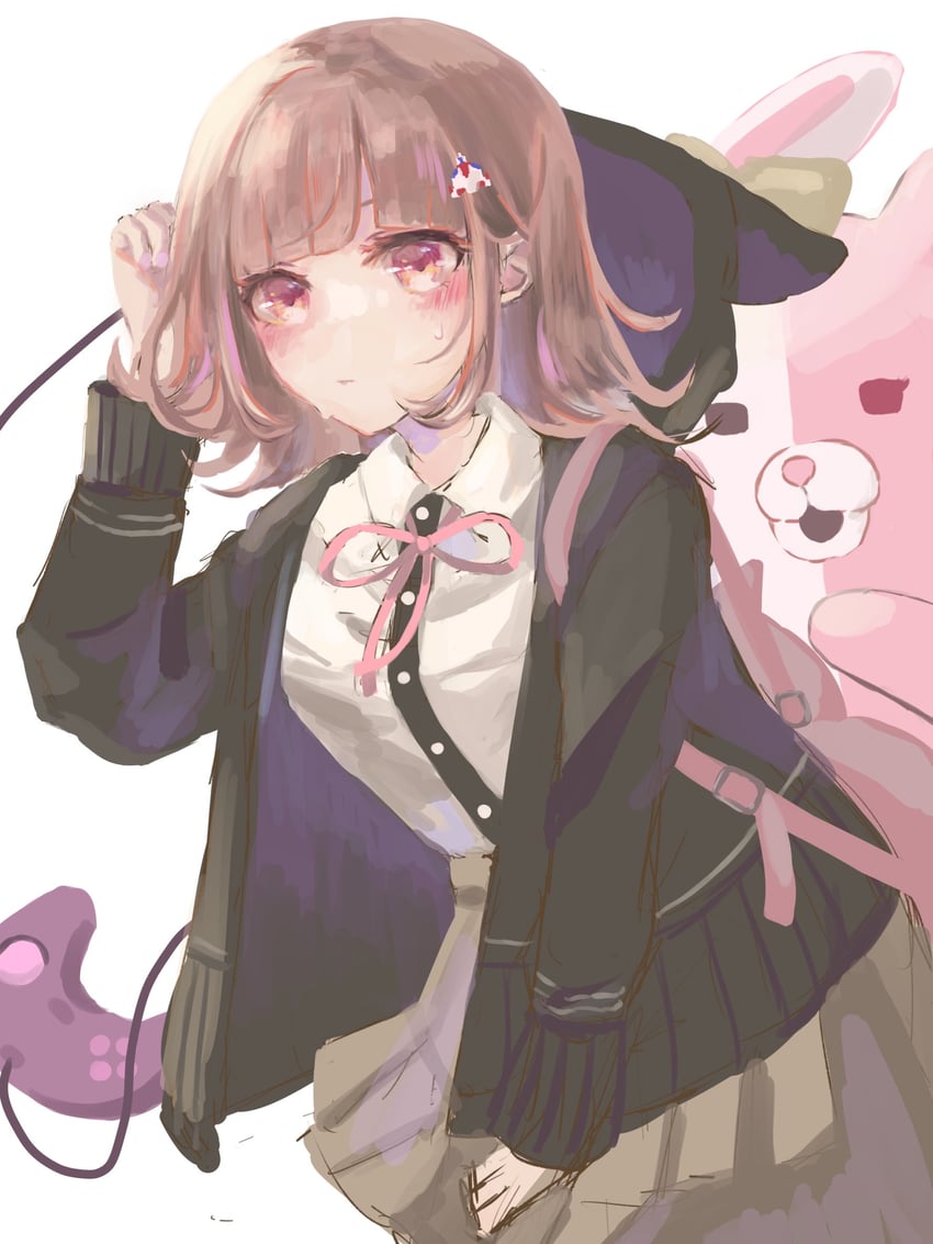 nanami chiaki and monomi (danganronpa and 2 more) drawn by mai_ume