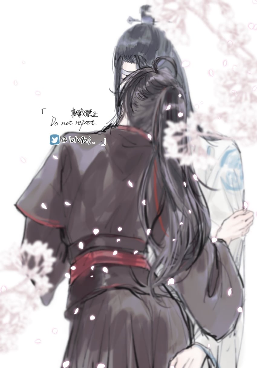 wei wuxian and lan wangji (modao zushi) drawn by 1010923
