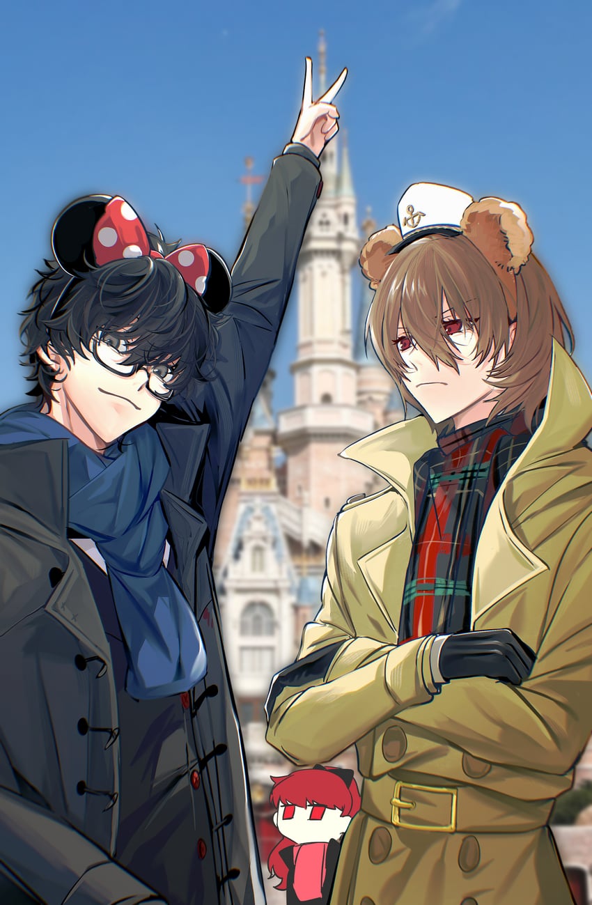 amamiya ren, yoshizawa kasumi, and akechi gorou (persona and 2 more) drawn by wawzjczy