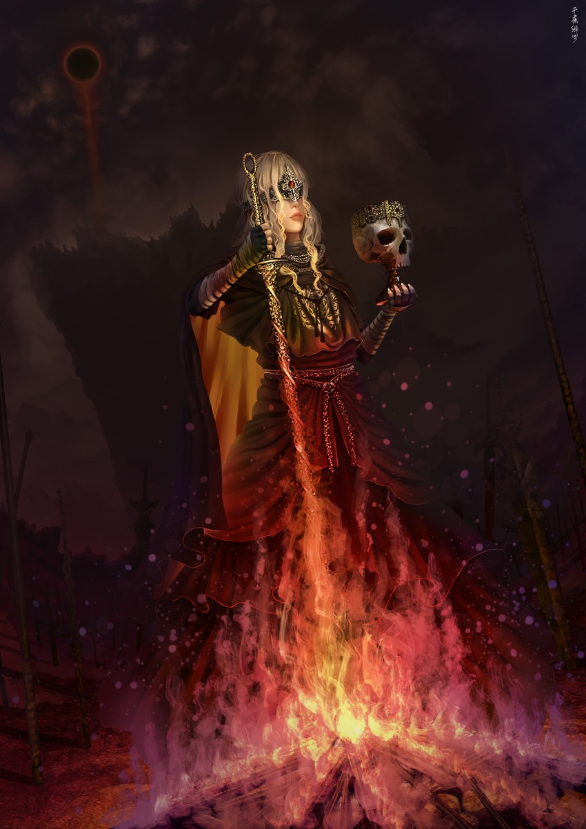 fire keeper (dark souls and 1 more) drawn by senyahiro