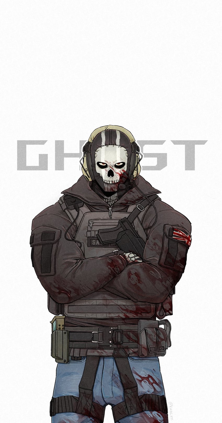 ghost (call of duty and 1 more) drawn by k4nczz