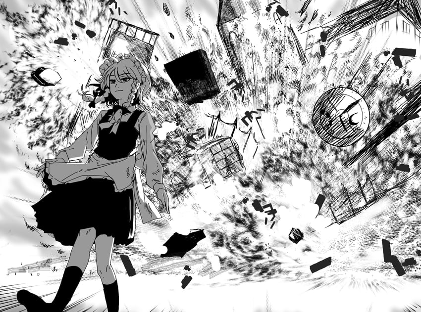 izayoi sakuya (touhou and 1 more) drawn by komeo