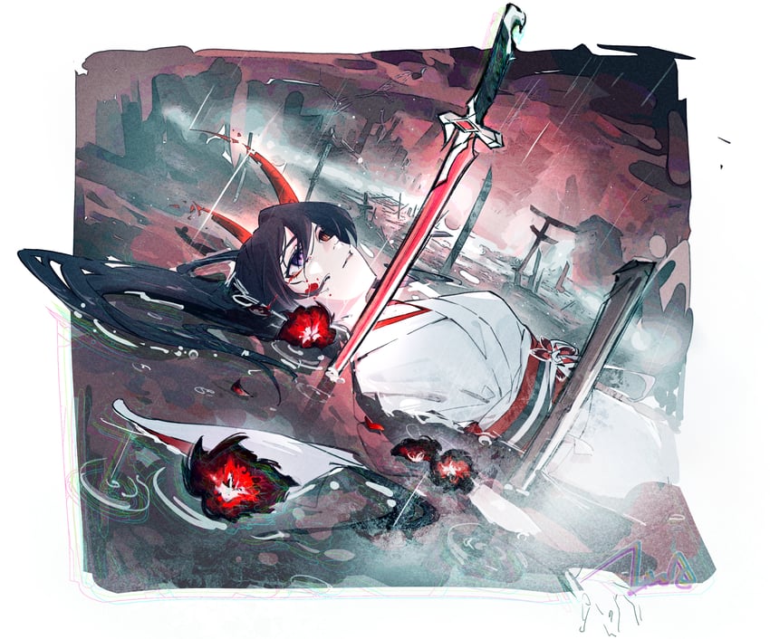 acheron (honkai and 1 more) drawn by ikka_(bilibili_28683530)