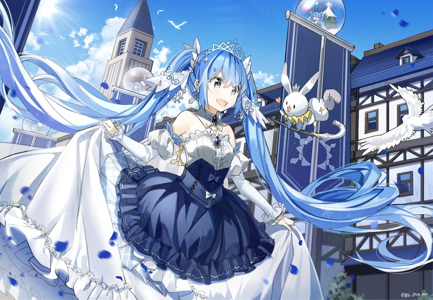 hatsune miku, yuki miku, and rabbit yukine (vocaloid) drawn by popuru