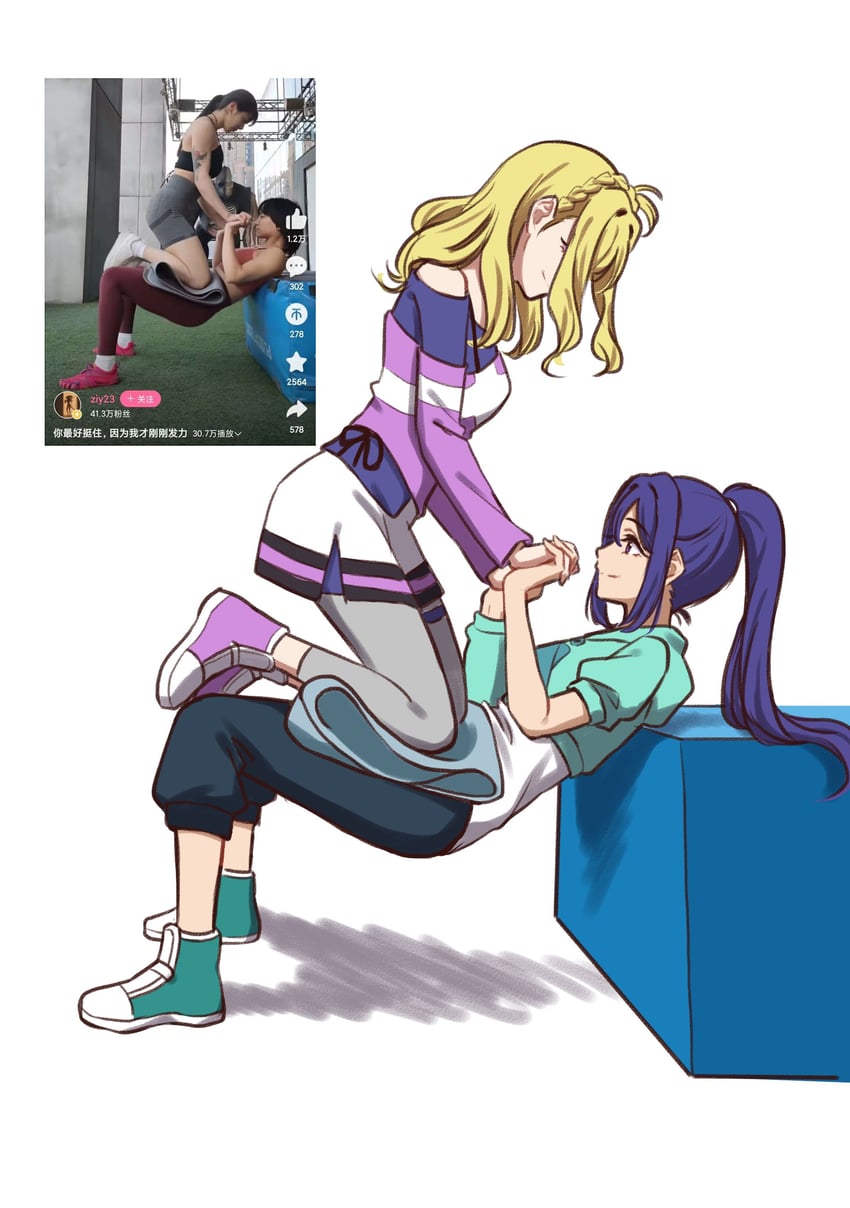 matsuura kanan and ohara mari (love live! and 1 more) drawn by nyasa