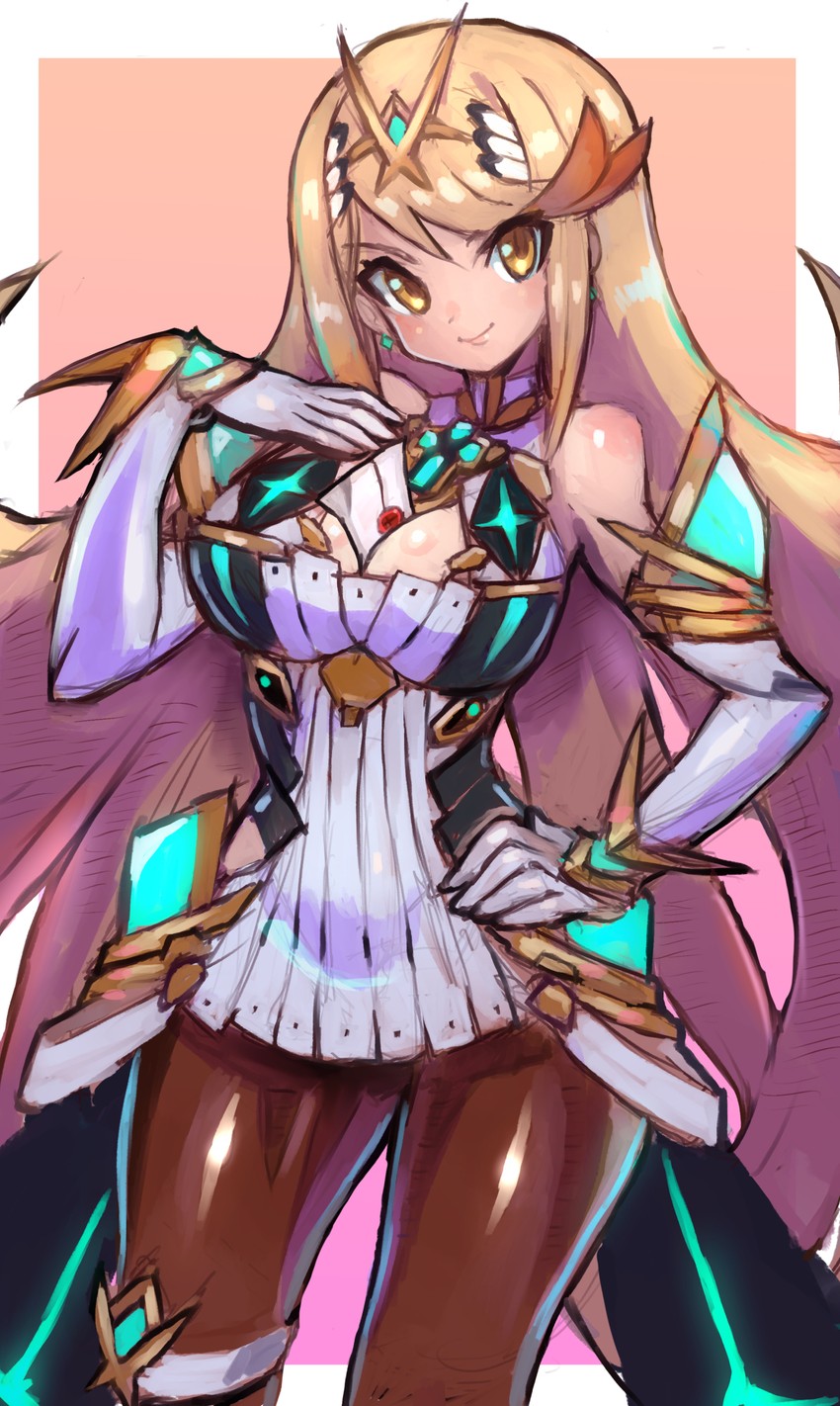 mythra (xenoblade chronicles and 2 more) drawn by dakusuta