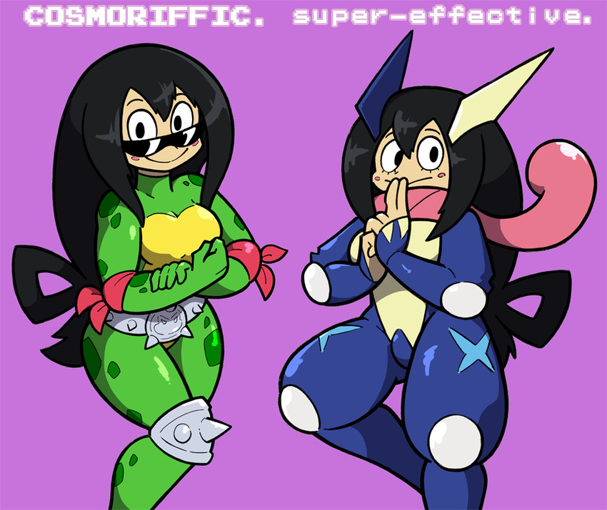 asui tsuyu, greninja, and rash (pokemon and 2 more) drawn by shenanimation
