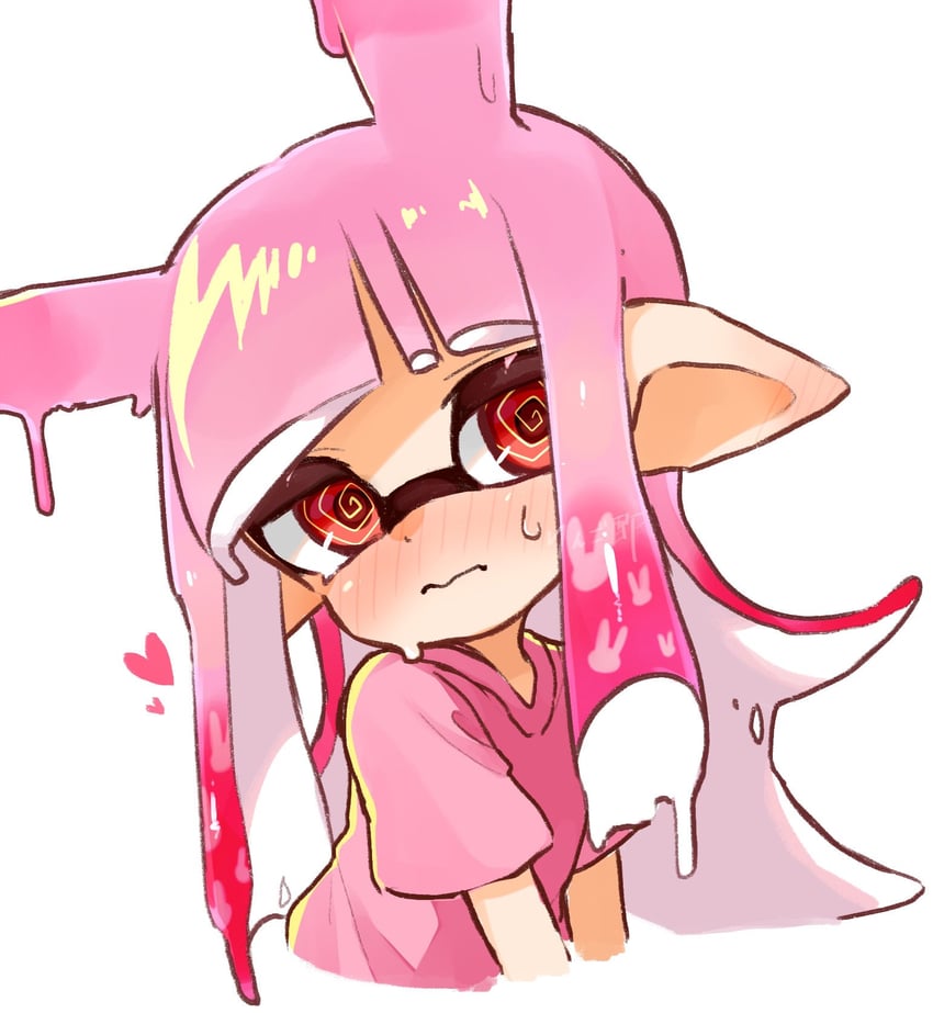 inkling player character and inkling girl (splatoon and 1 more) drawn by vq32s
