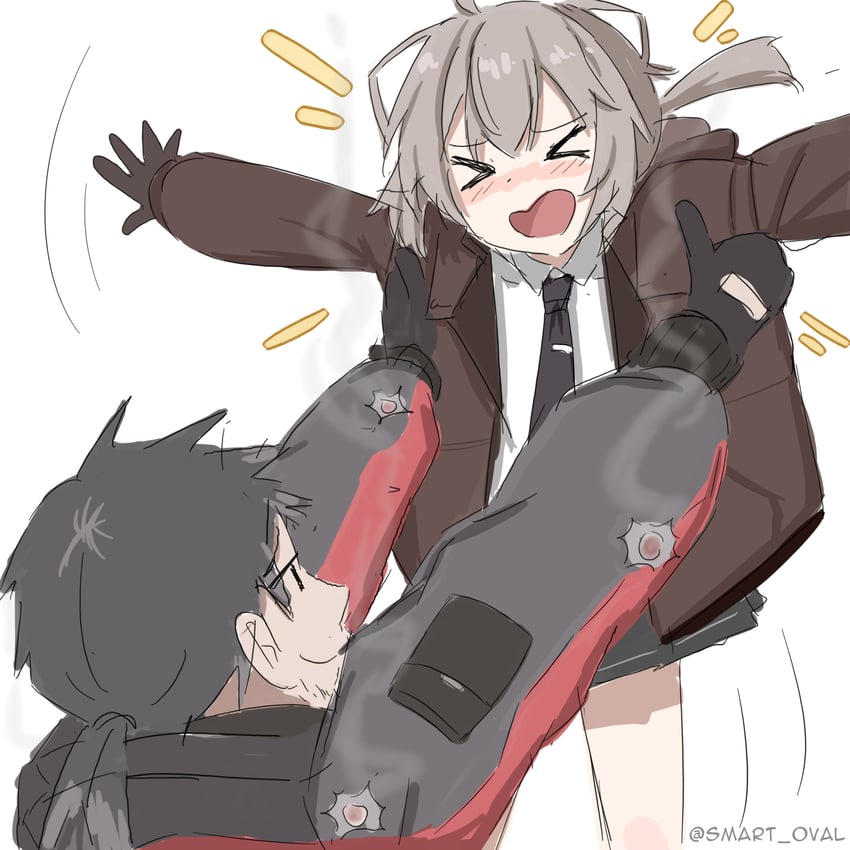 commander and m200 (girls' frontline and 1 more) drawn by smart_oval