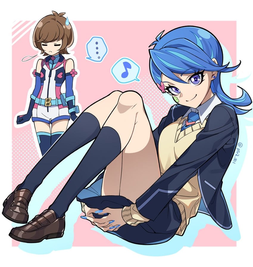 zaizen aoi and blue girl (yu-gi-oh! and 1 more) drawn by pira_811