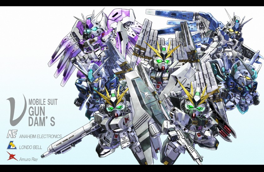 Nu Gundam Hi Nu Gundam Nu Gundam Hws Nu Gundam Double Fin Funnel Type And Nu Gundam Mp Type Gundam And 5 More Drawn By A Mituhashi Danbooru