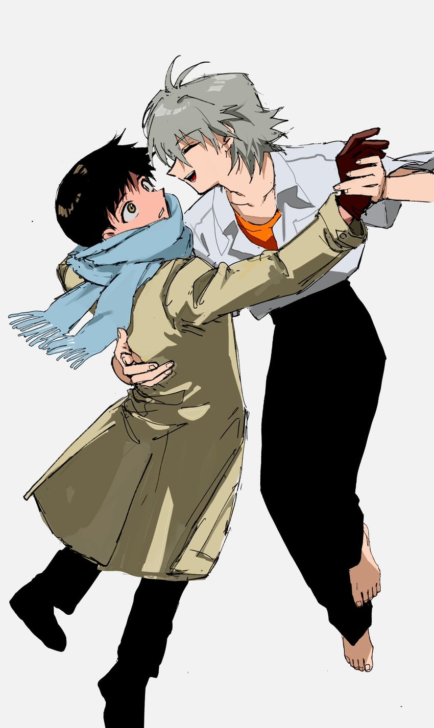 ikari shinji and nagisa kaworu (neon genesis evangelion) drawn by a12740807