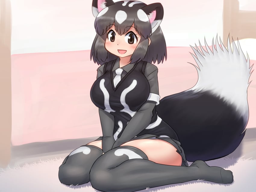 spotted skunk (kemono friends) drawn by mo23