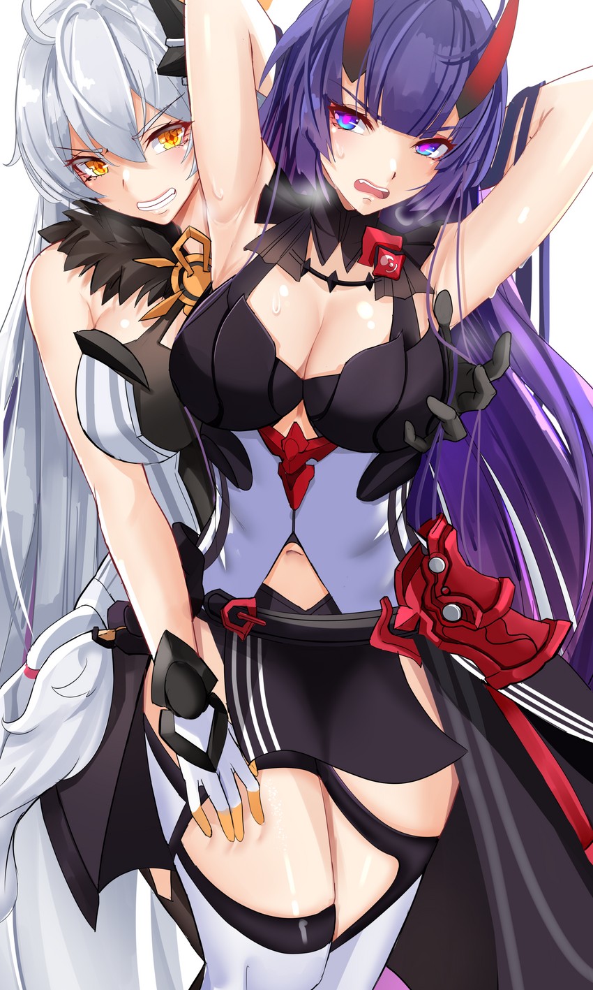 kiana kaslana and raiden mei (honkai and 1 more) drawn by noise_paper