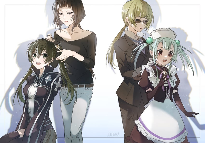 lenalee lee, lulu bell, mimi, and anita (d.gray-man) drawn by aopon16