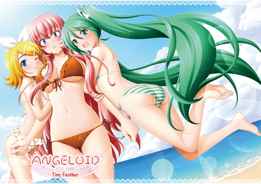 hatsune miku, kagamine rin, and megurine luka (vocaloid and 1 more) drawn by sin-go