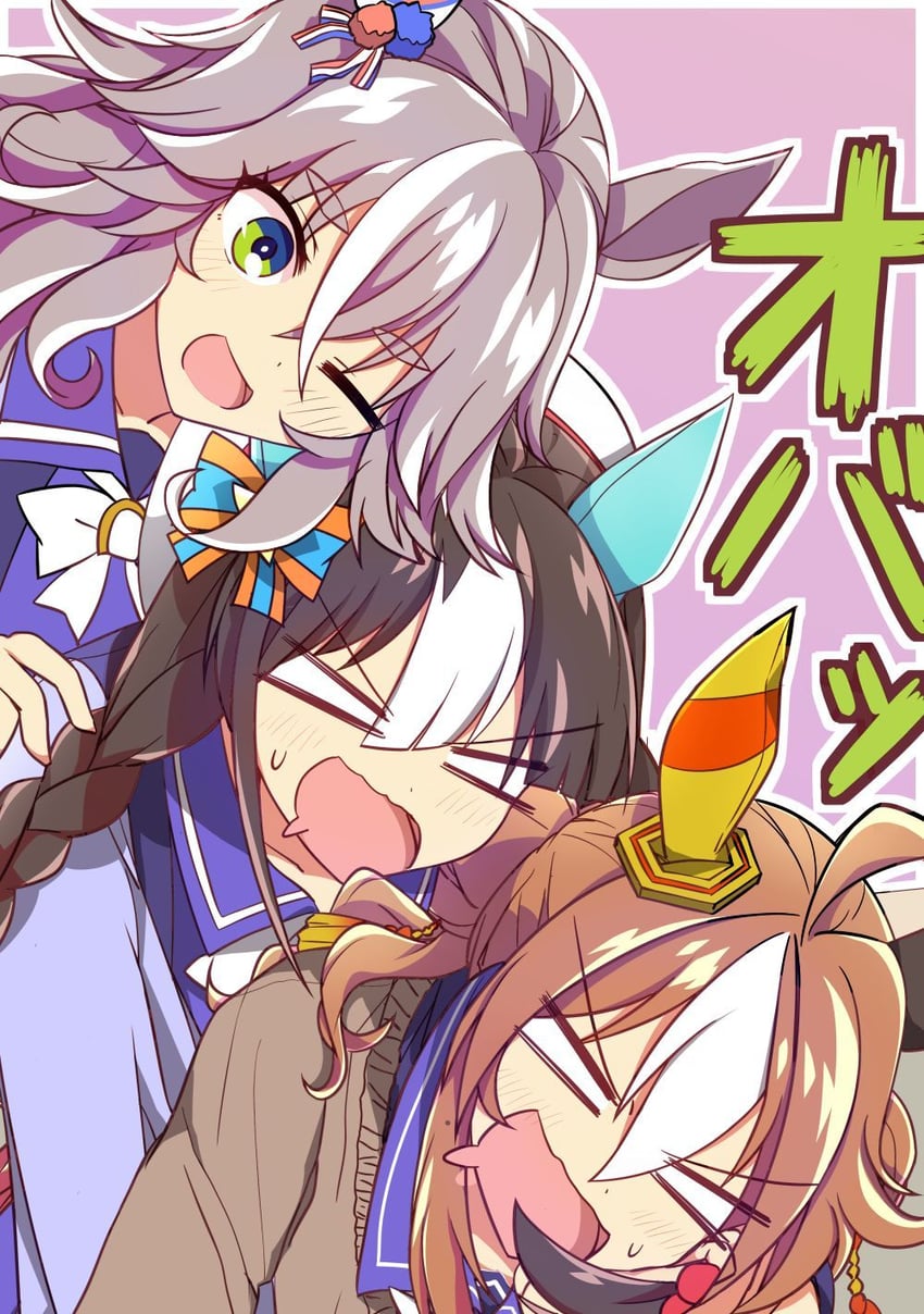 hokko tarumae, copano rickey, and wonder acute (umamusume) drawn by wahiko_(black_bastard)