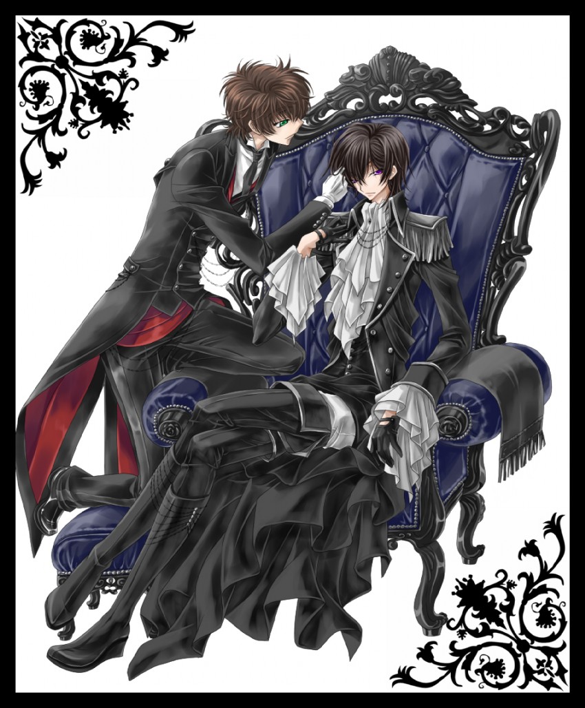 lelouch vi britannia and kururugi suzaku (code geass) drawn by touya_(roukaku)