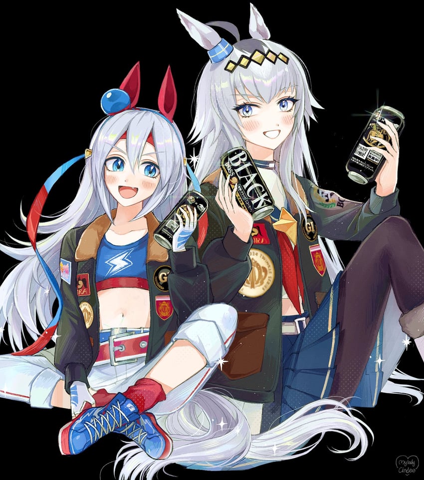 oguri cap and tamamo cross (umamusume and 1 more) drawn by cherrydeswa