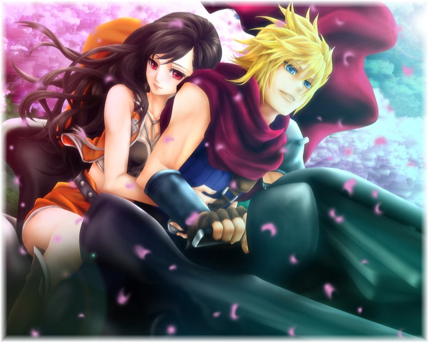 tifa lockhart and cloud strife (final fantasy and 1 more) drawn by ayanneo