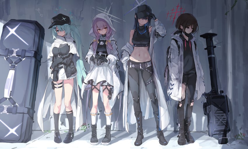 saori, atsuko, hiyori, and misaki (blue archive) drawn by toshizou_(0714)