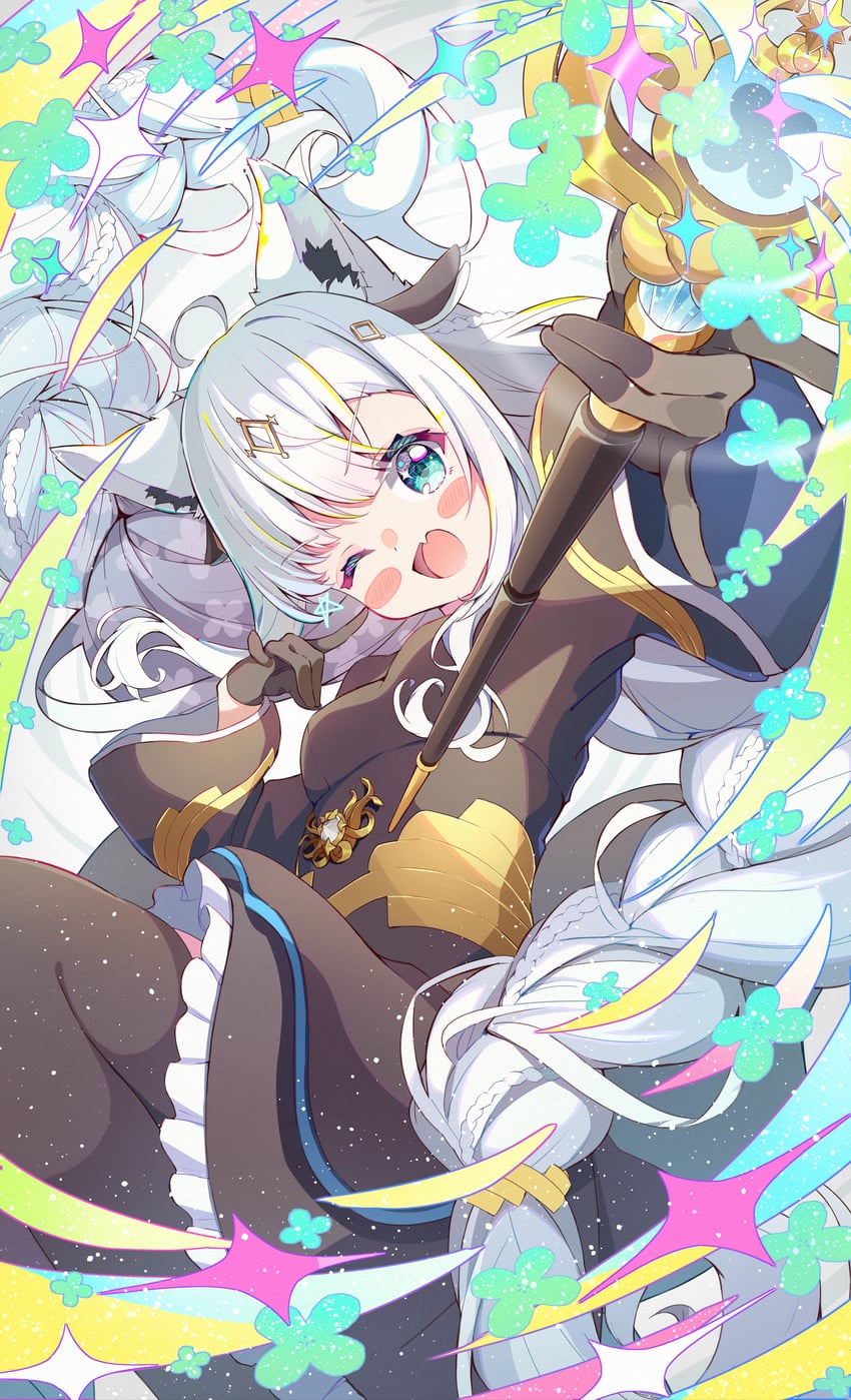 shirakami fubuki (hololive and 1 more) drawn by rappi