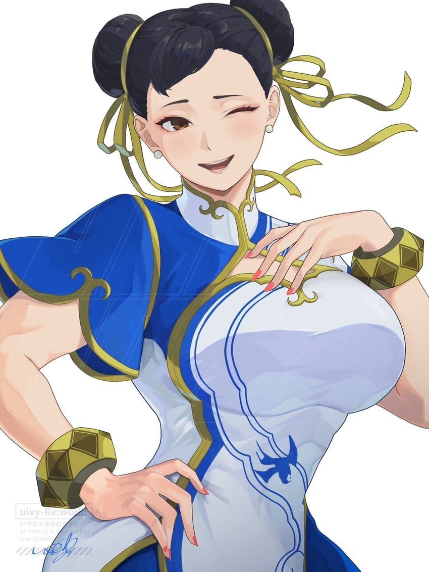 chun-li (street fighter and 1 more) drawn by uixy