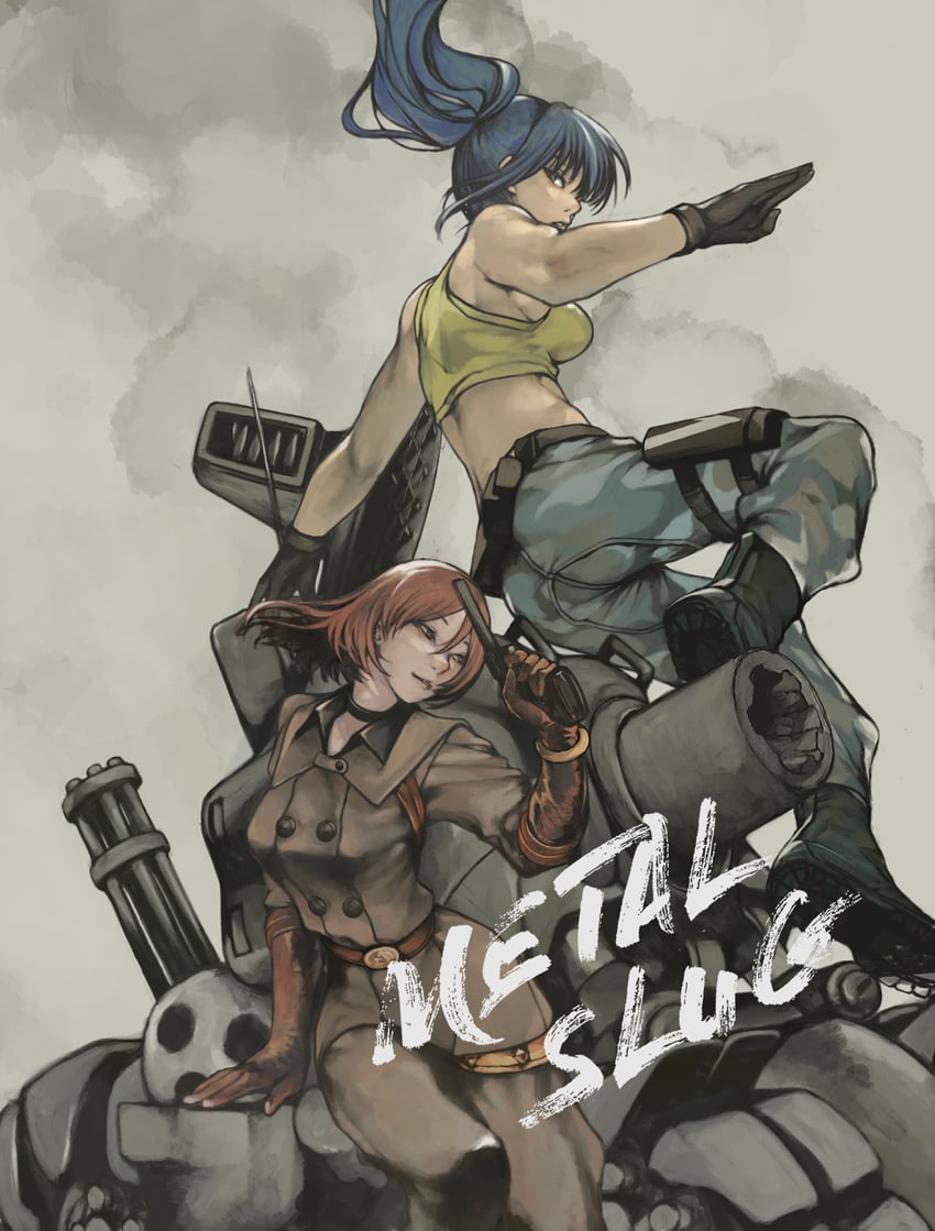 leona heidern and whip (the king of fighters and 2 more) drawn by nyami