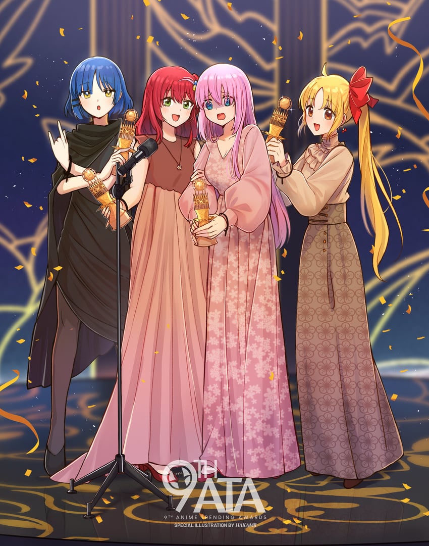 gotoh hitori, kita ikuyo, ijichi nijika, and yamada ryo (bocchi the rock!) drawn by hakamii