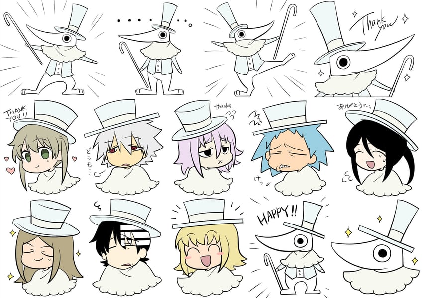 maka albarn, soul evans, crona, death the kid, black star, and 4 more (soul eater) drawn by siosomurie