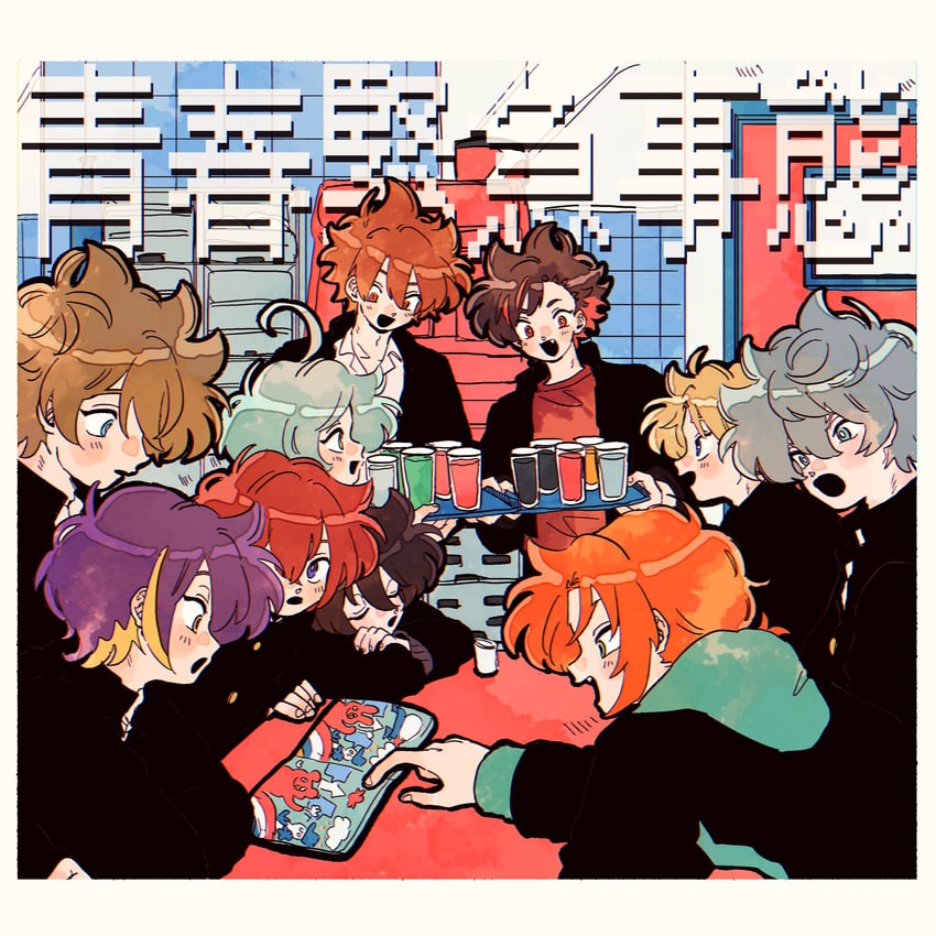 sakuma ritsu, morisawa chiaki, shinkai kanata, tsukinaga leo, sena izumi, and 5 more (ensemble stars!) drawn by chokki_01