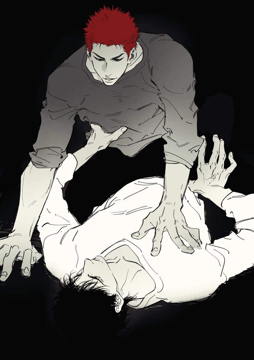 sakuragi hanamichi and rukawa kaede (slam dunk) drawn by chimmyming