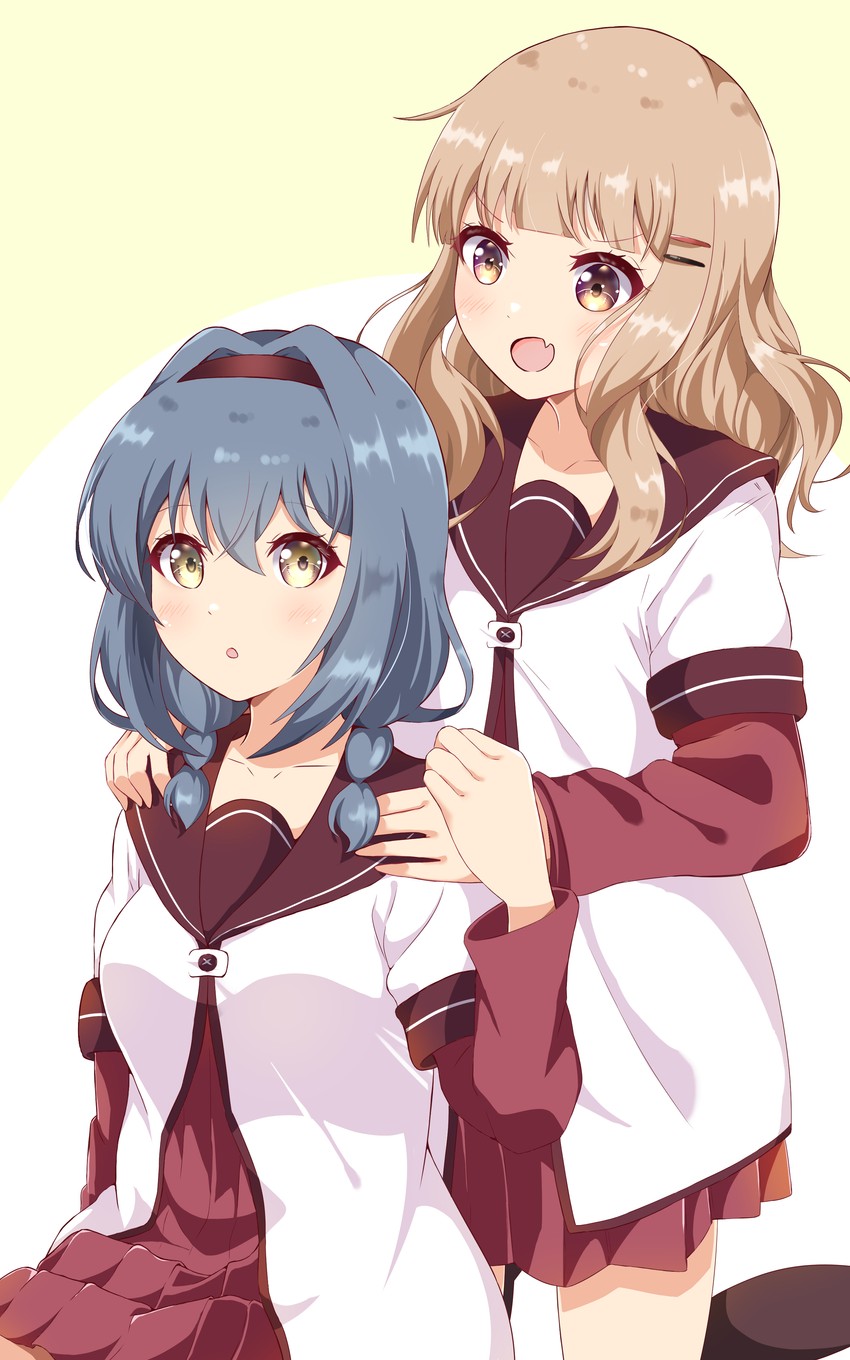 oomuro sakurako and furutani himawari (yuruyuri) drawn by wata9mm_no