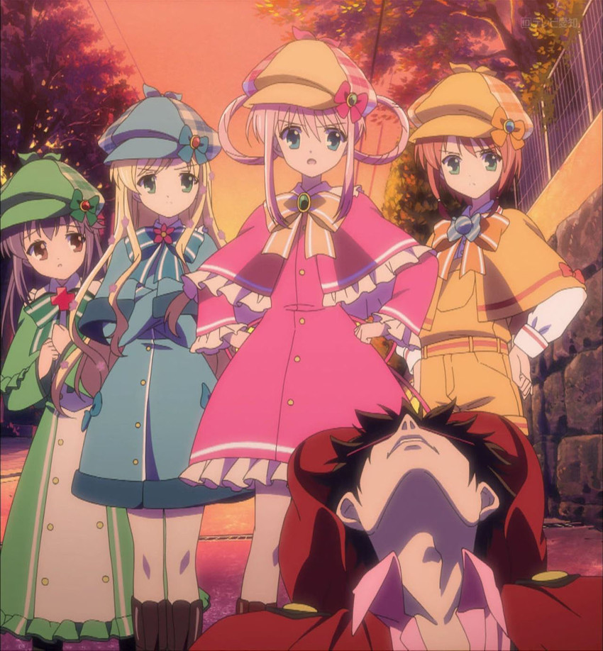 sherlock shellingford, hercule barton, cordelia glauca, and yuzurizaki nero (tantei opera milky holmes and 1 more)