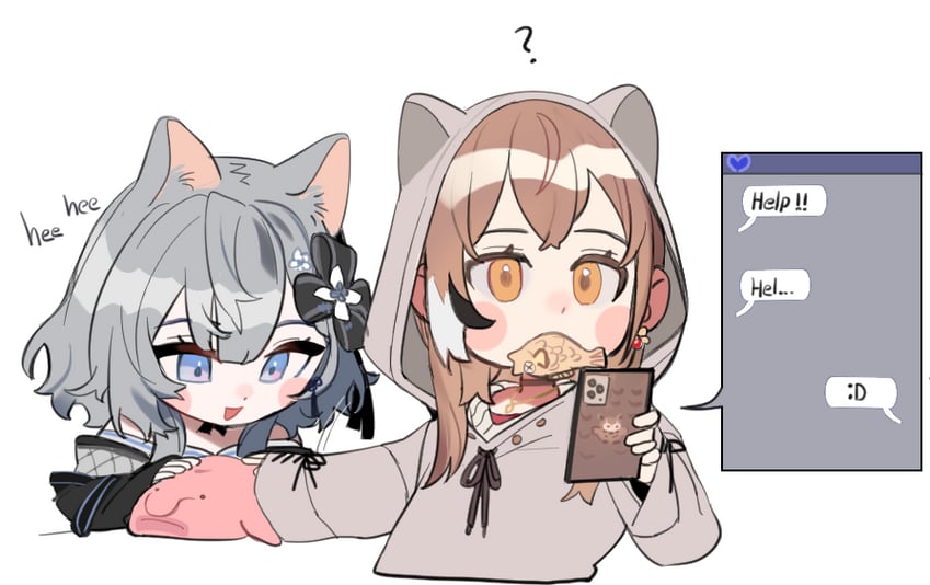 nanashi mumei and vestia zeta (hololive and 2 more) drawn by eus_ing