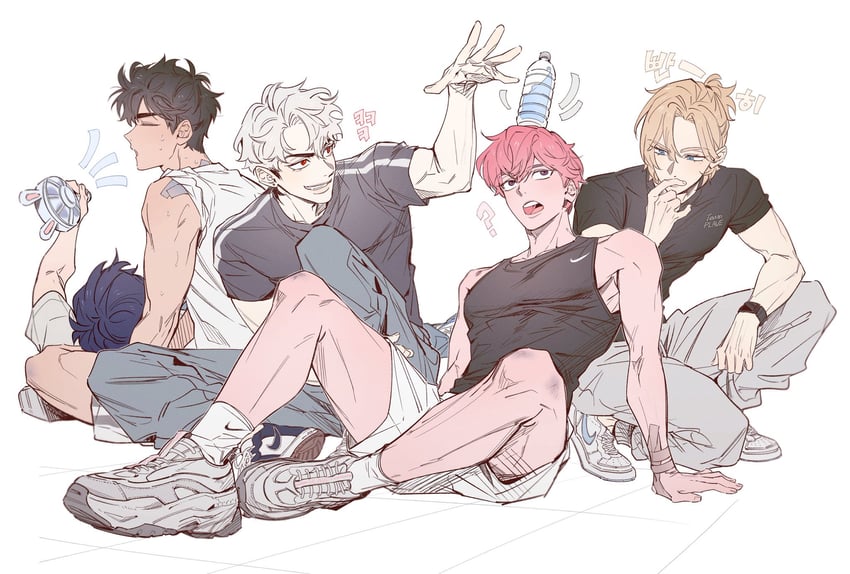 eunho, yejun, bamby, noah, and hamin (plave) drawn by p_o_p_dorodoro
