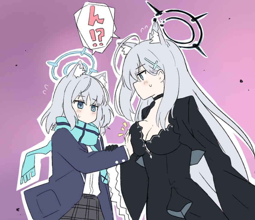 shiroko and shiroko terror (blue archive) drawn by junes