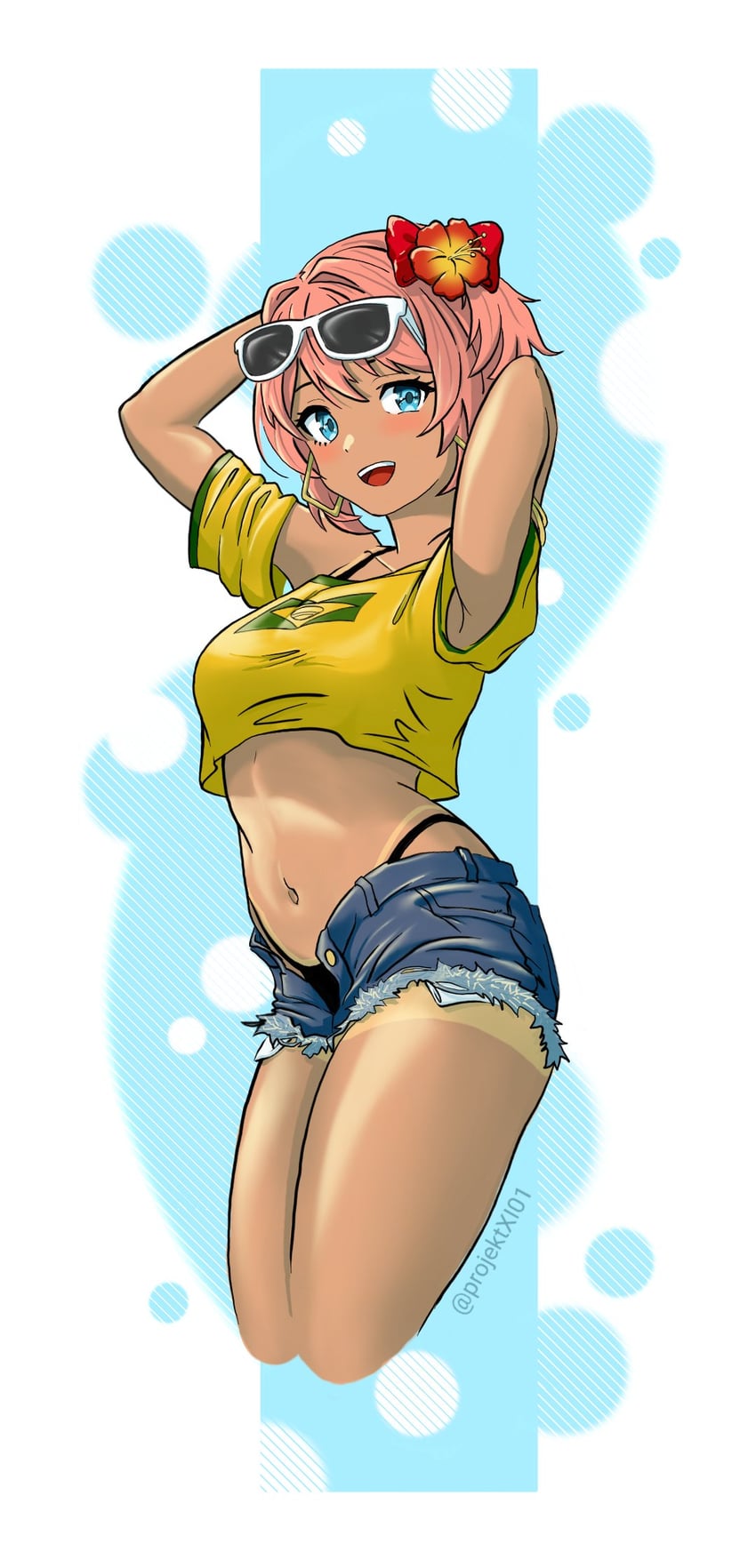 hatsune miku, brazilian miku, and sayori (vocaloid and 1 more) drawn by jason_viera