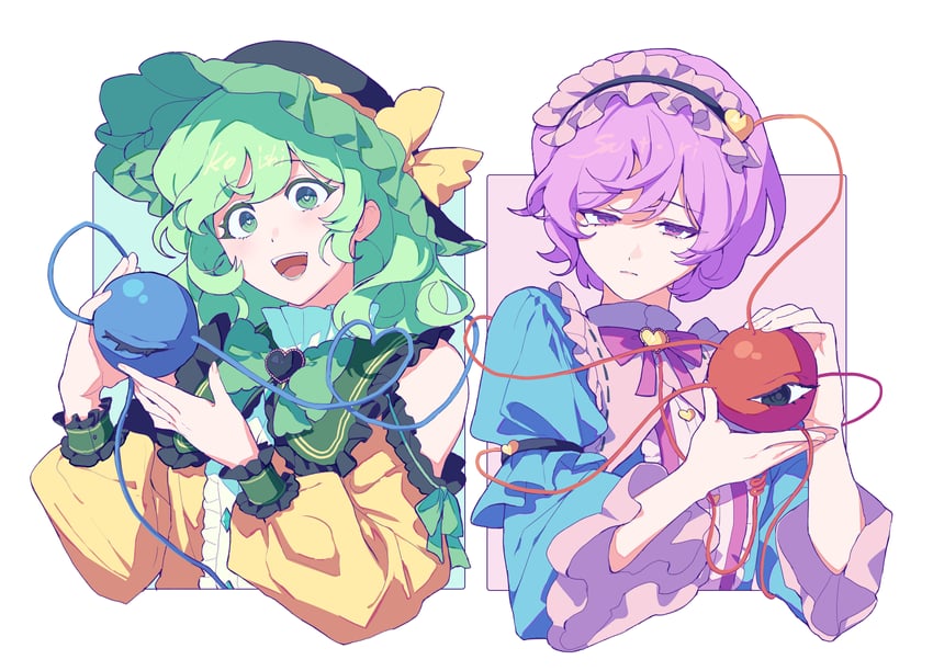 komeiji koishi and komeiji satori (touhou) drawn by sarukana