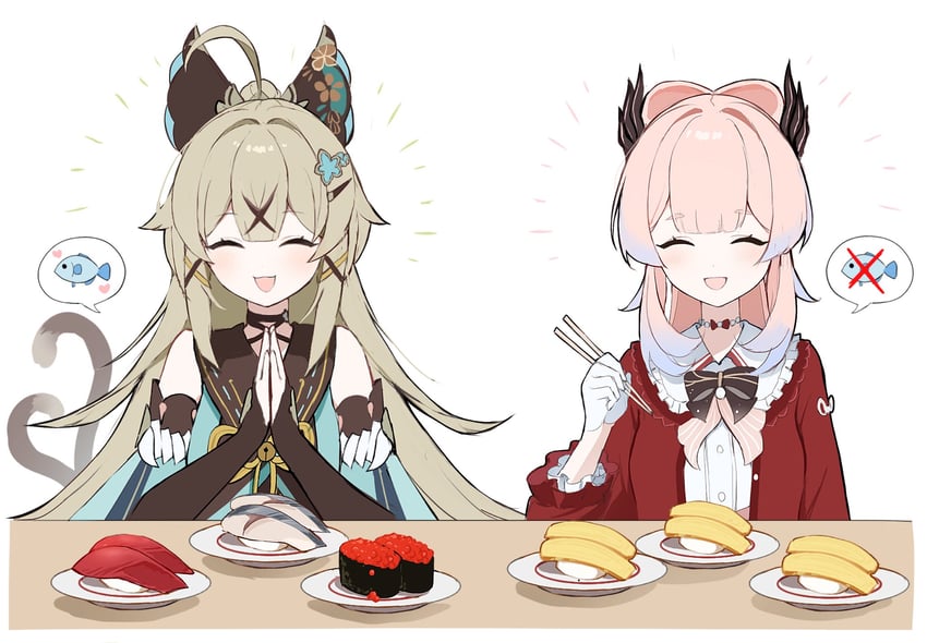 sangonomiya kokomi and kirara (genshin impact) drawn by nirako_mona