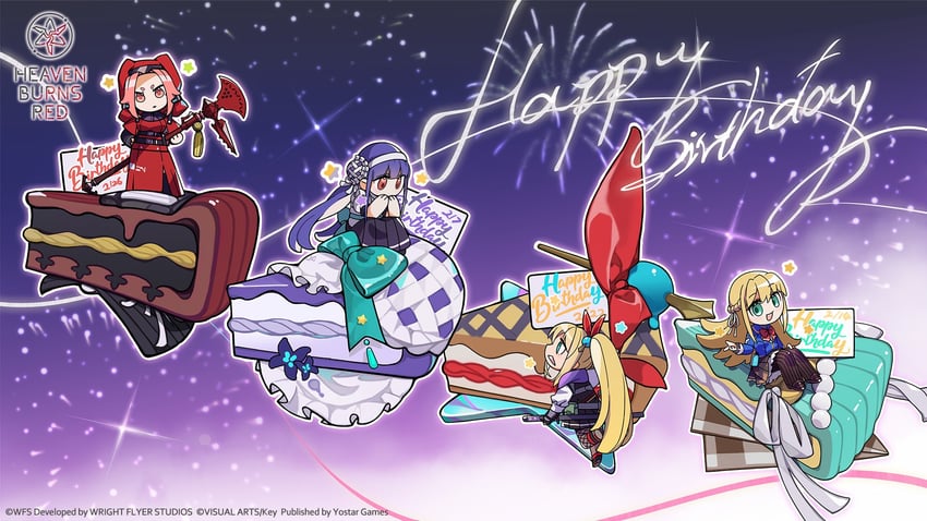 toujou tsukasa, satsuki mari, kanzaki adelheid, and maria de angelis (heaven burns red and 1 more)