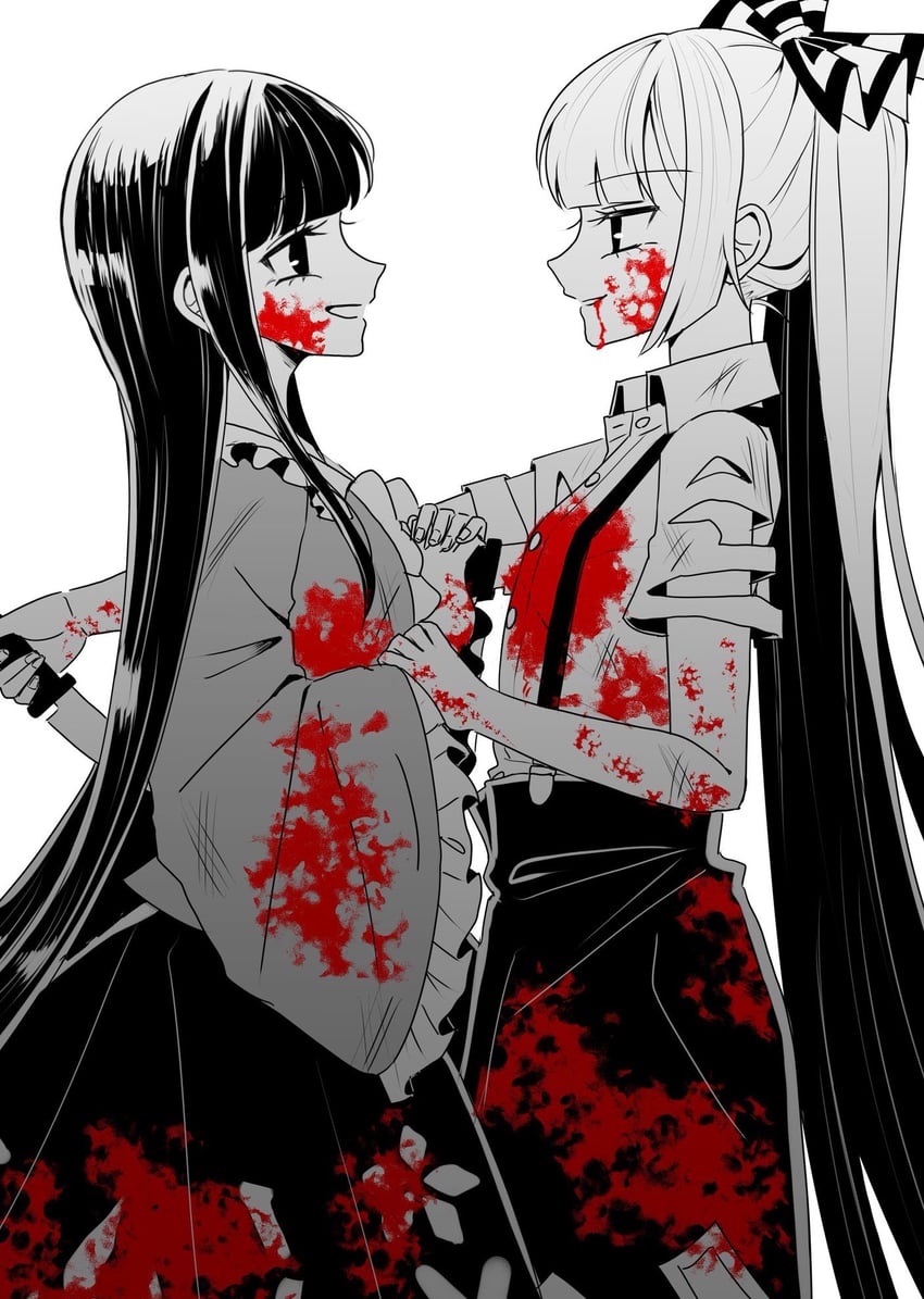 fujiwara no mokou and houraisan kaguya (touhou) drawn by ta_mi_01000