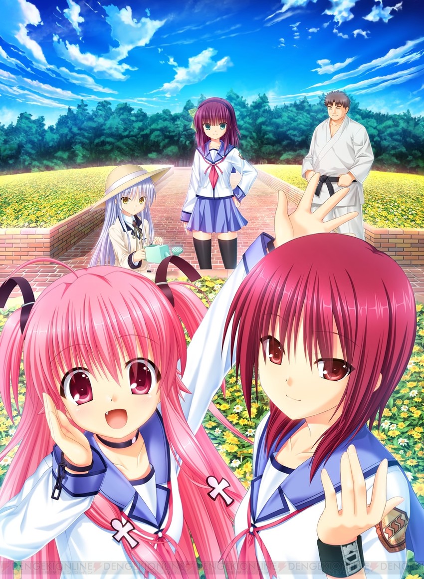 tachibana kanade, nakamura yuri, yui, iwasawa masami, and matsushita (angel beats!) drawn by na-ga