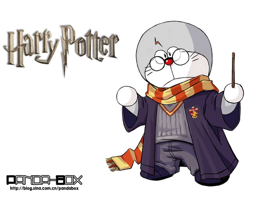 doraemon (wizarding world and 2 more) drawn by pandabox