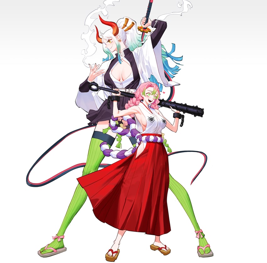 kanroji mitsuri and yamato (one piece and 1 more) drawn by wonbin_lee