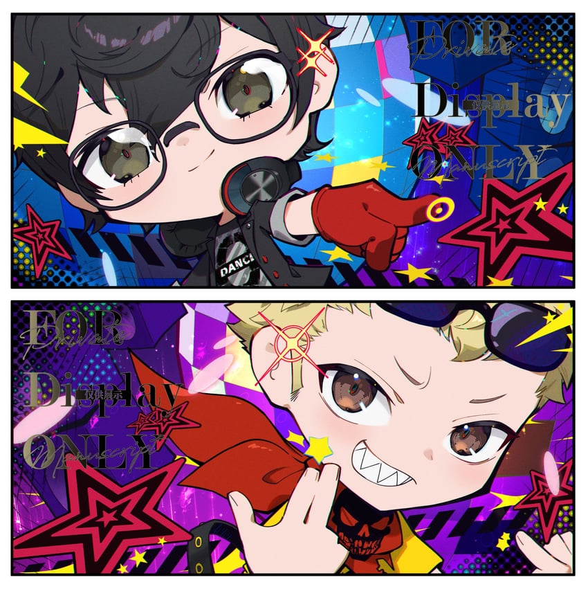 amamiya ren and sakamoto ryuuji (persona and 3 more) drawn by hanamaki